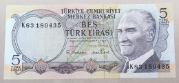 TURKEY 5 LIRASI 1970 TOP #alb049 1069 - Turquie