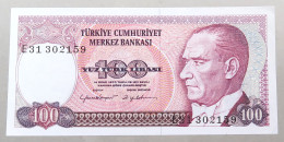 TURKEY 100 LIRASI 1970 TOP #alb049 1129 - Turquie