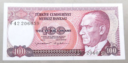 TURKEY 100 LIRASI 1970 TOP #alb049 1119 - Turquie