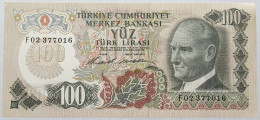 TURKEY 100 LIRASI 1970 TOP #alb016 0225 - Turquie