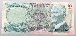 TURKEY 10 LIRASI 1970 TOP #alb049 1101 - Turquie