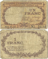 France - BILLET - Chambre De Commerce De Perpignan - UN FRANC - 1919 - JP.100.29 - 15-231 - Bons & Nécessité