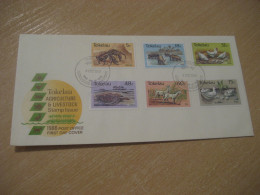 FAKAOFO 1986 Yvert 137/42 Turtle Tortue Pig Duck Poultry Crabe Crab Crustacean FDC Cancel Cover TOKELAU - Tokelau