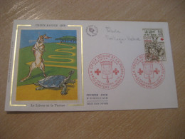 CHATEAU-THIERRY 1978  Fable Hare And Turtle Lievre Rabbit Lapin Red Cross Cancel Cover FRANCE - Conigli