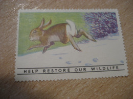 Help Restore Our Wildlife Rabbit Lapin Poster Stamp Vignette Label - Lapins