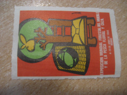 MADRID 1966 Expo Furniture River Fishing Hunting Rabbit Lapin Poster Stamp Vignette SPAIN Label - Lapins