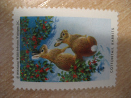 WASHINGTON 1958 Cottontail Rabbit Lapin National Wildlife Federation Poster Stamp Vignette USA Label - Hasen