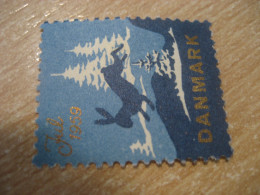 1959 Jul Rabbit Lapin Slight Faults Poster Stamp Vignette DENMARK Label - Rabbits