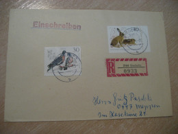 BIEDERITZ 1971 Rabbit Lapin Registered Cancel Cover DDR GERMANY - Rabbits