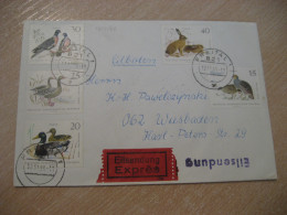 FREITAL 1968 1357/62 Set Rabbit Lapin Duck Ducks Bird Birds Express Cancel Cover DDR GERMANY - Lapins