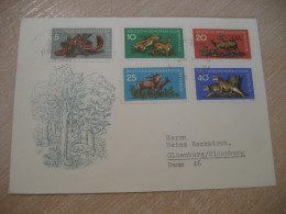 JOSSNITZ To Oldenburg Set Rabbit Lapin Squirrel Deer Lynx Cancel Cover DDR GERMANY - Lapins