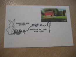 DANCIGER 1998 Bunny Hop Mail Rabbit Lapin Cancel Postal Stationery Card USA - Rabbits