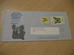 KIJABE 1990 Rhinoceros Rhino Cancel Aerogramme Air Letter KENYA Butterfly Stamps - Rhinozerosse
