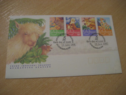 COCOS Keeling Islands 1996 Rhinoceros Rhino ... FDC Microscope Cancel Cover AUSTRALIA - Rhinozerosse