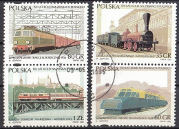 POLAND 3541-3544,used,trains - Oblitérés