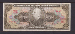 BRASIL - 1953-59 5 Cruzeiros Circulated Banknote (small Tear) - Brésil