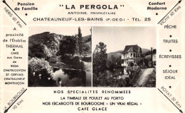 CPSM 63 CHATEAUNEUF LES BAINS LA PERGOLA    Petit Format - Other & Unclassified