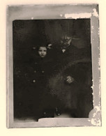 Photographie - Plaque De Verre - Vieil Homme Et Jeune Fille - Dim : 12/9 Cm - Diapositiva Su Vetro