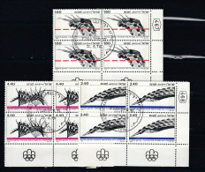 Israel 1976 Montreal Olympics - Used Tabblocks (7-11) - Used Stamps (with Tabs)