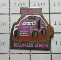 1214e Pin's Pins / Beau Et Rare /  AUTOMOBILES / RALLYE BUGGY ROSE EQUIPAGE BELLANGER BERçON - Rally