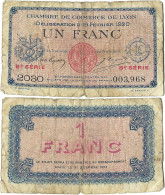 France - BILLET - Chambre De Commerce De LYON - UN FRANC - 1920 - JP.077.21 - 15-236 - Bons & Nécessité