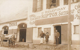 Bréval * Carte Photo * Engrais Pomme Cidre Pailles G. DELEPINAY Lucien ROPTON Succ Charbon Av De La Gare - Autres & Non Classés