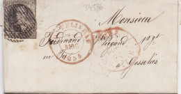 34586# BELGIQUE LEOPOLD MEDAILLON N° 10 LETTRE Obl 26 CHATELINEAU 1855 Pour GOSSELIES - 1849-1865 Medaillen (Sonstige)