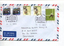 HONG KONG - Affranchissement Sur Lettre Pour La Tanzanie - Football / Oiseau Hiboux - Storia Postale