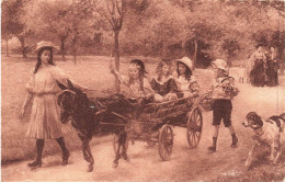 ARTS - Peintures Et Tableaux - Une Paysanne Avec Ses Enfants Dans La Charrette Tirée Par Un âne - Carte Postale Ancienne - Pintura & Cuadros