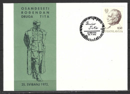 YOUGOSLAVIE. N°1361 De 1972 Sur Enveloppe 1er Jour. Maréchal Tito. - FDC