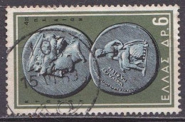 GREECE 1959 Ancient Coins I 6 Dr. Green Vl. 770 With Rural Cancellation Horn "103" - Sellados Mecánicos ( Publicitario)