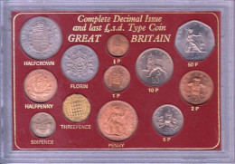 GREAT BRITAIN DANS UNE BOÎTE TRANSPARENTE ENV. 17X12X1 Cm. - 12 FLEURS DE COINS AVANT LES ANNÉES 2000 ASSEZ BON ETAT - Verzamelingen