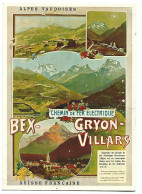 AFICHE POUR LE CHEMIN DE FER BEX-GRYON-VILLARS.-  ( SUIZA ) - Villars-les-Moines