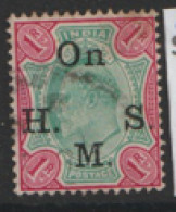 India Official  1902  1R  065 Overprinted  O H M S Fine Used - 1858-79 Kolonie Van De Kroon