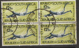 South Africa  1964  SG 253  12.1/2c  Rugby  Fine Used Block Of Four - Sudán Del Sur