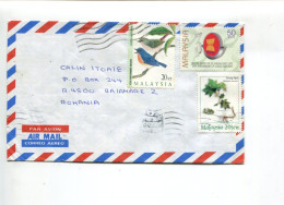 MALAYSIA - Affranchissement Sur Lettre Pour La Roumanie - Oiseaux / Fleurs - Maleisië (1964-...)