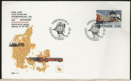 DANIMARCA - DANMARK - FDC 1997 - POST BEHANDLING - TRSPORTO POSTALE SU TRENO - Poste