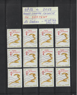 4712 De 2013 - 12 Timbres Oblitérés - Année Lunaire Chinoise DU SERPENT - 2 Scannes - Chinese New Year