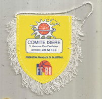 Fanion, Sports, Fédération Française De Basketball, FFBB, Comité Isère, Grenoble, 115 X 115 Mm - Autres & Non Classés