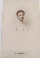 Photographie - Portrait Jeune Femme - Photo Crosset - Collée Sur Carton Dim:11/16 Cm - Anonyme Personen