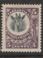 Tanganyika   1922  SG 74  5c  Mounted Mint - Tanganyika (...-1932)