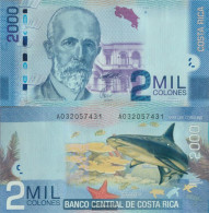 Costa Rica Pick-number: 275b Uncirculated 2009 2.000 Colones - Costa Rica