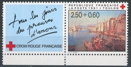 FRANCE 1991 CROIX ROUGE. Yvert N° 2733 Avec Logo Attenant Issu Du Carnet.(** Neuf Sans Charnière. MNH) - Ungebraucht