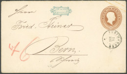BADEN U 11 BRIEF, 1866, 9 Kr. Rötlichbraun, Ganzsachenumschlag Von FURTWANGEN In Die Schweiz, Pracht - Interi Postali