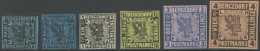 BERGEDORF 1-5a,b , 1861, Freimarken, 1/2 S. Beide Farben, Falzreste, Feinst/Pracht, Mi. 490.- - Bergedorf