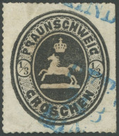 BRAUNSCHWEIG 17 O, 1865, 1/3 Gr. Schwarz, Kleine Mängel, Feinst, Gepr. Bühler, Mi. 480.- - Braunschweig