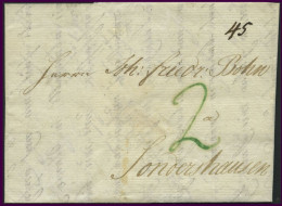 HAMBURG VORPHILA 1799, Brief Mit Kartierungsnummer Und Grüner 2 Von Hamburg Nach Sondershausen, Pracht - Otros & Sin Clasificación