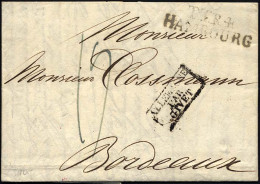 HAMBURG - THURN UND TAXISCHES O.P.A. 1825, TT.R.4. HAMBOURG, L2 Auf Brief Nach Bordeaux, R3 ALLEMAGNE PAR GIVET, Pracht - Prefilatelia