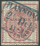 HANNOVER 8a O, 1856, 3 Pf. Karmin, Schwarz Genetzt, Leichte Bugspur Sonst Breitrandig Pracht, Mi. 320.- - Hannover