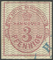 HANNOVER 8b O, 1856, 3 Pf. Karmin, Grau Genetzt, Pracht, Gepr. Pfenninger Und Kurzbefund Berger, Mi. 450.- - Hanovre